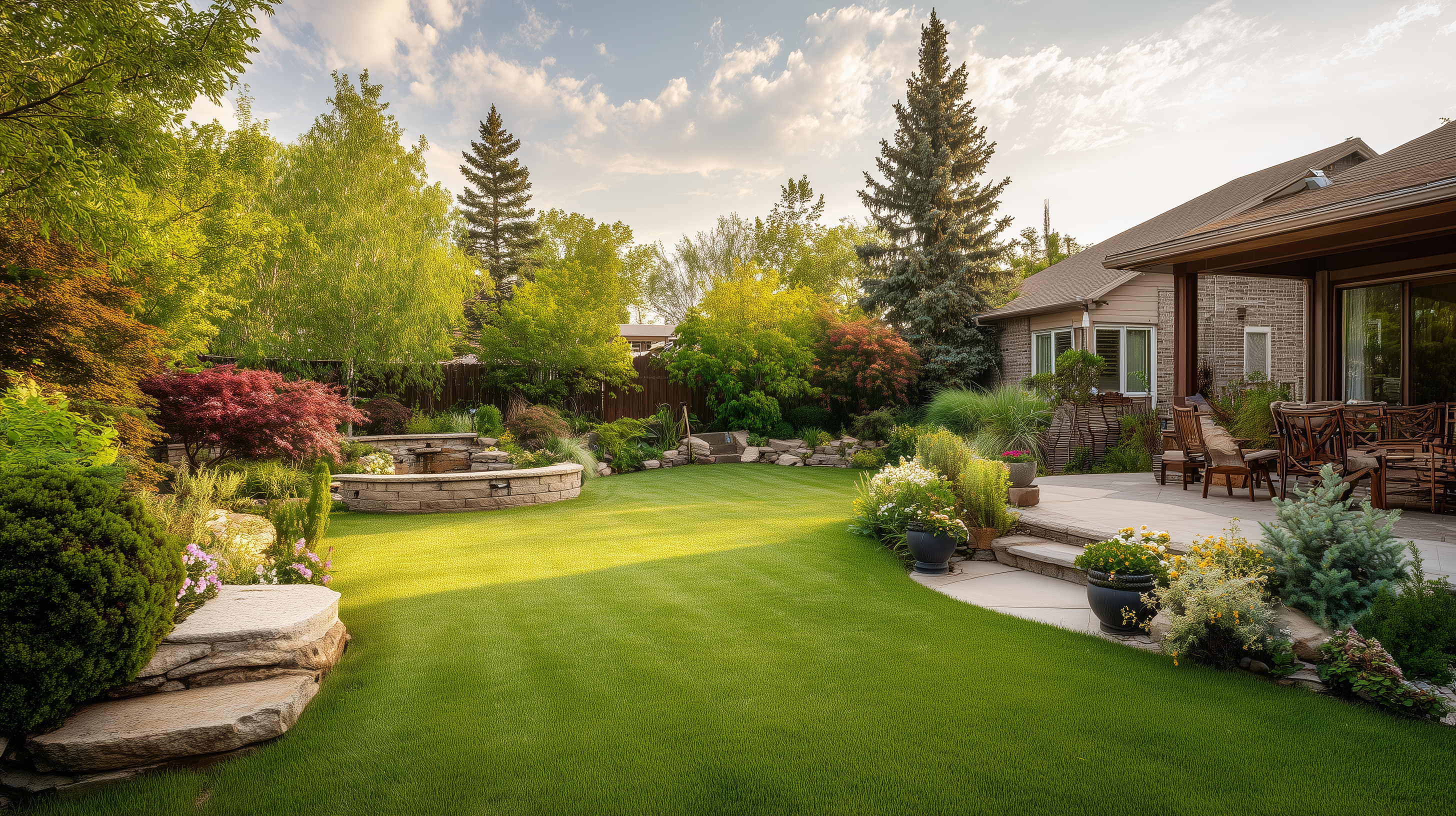 A flourishing garden scene